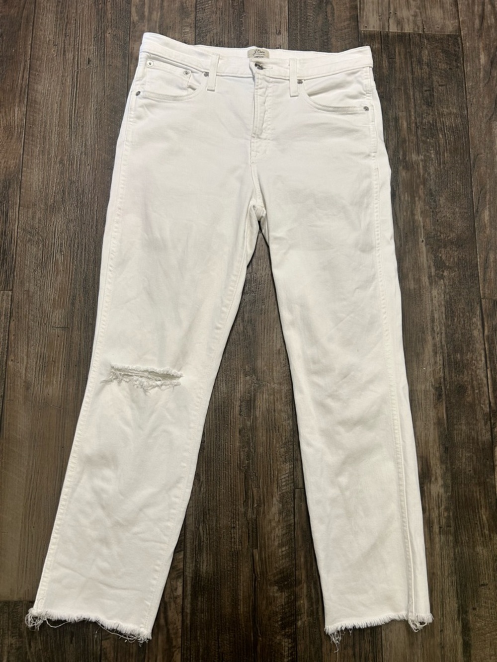 J.Crew Vintage Straight White Jeans Size 29  Denim Cotton